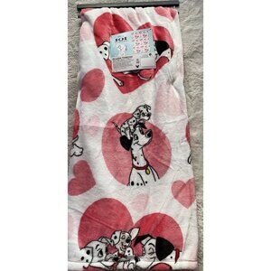 Disney 101 Dalmatians Valentines Throw Blanket 50 X 70” Pongo Perdita Hearts NEW